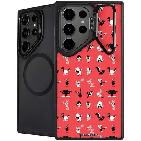 Looney Tunes Identity Red Pattern Galaxy S25 Ultra Kickstand Case